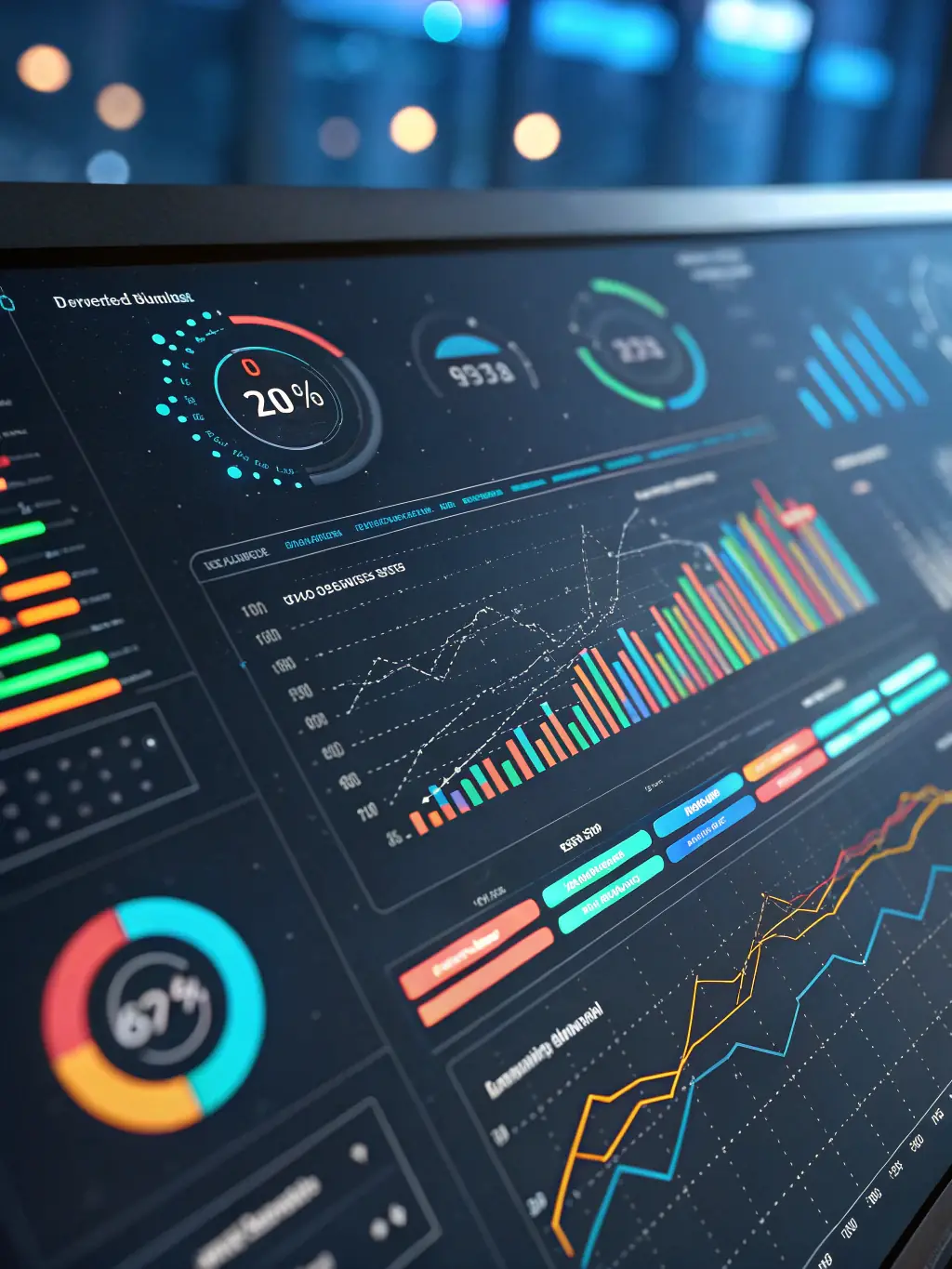 A sleek graphic illustrating data analytics, showcasing increased website traffic and booking conversions for a PFTSG vetted partner.